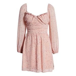 All in Favor | Gathered Waist Long Sleeve Minidress